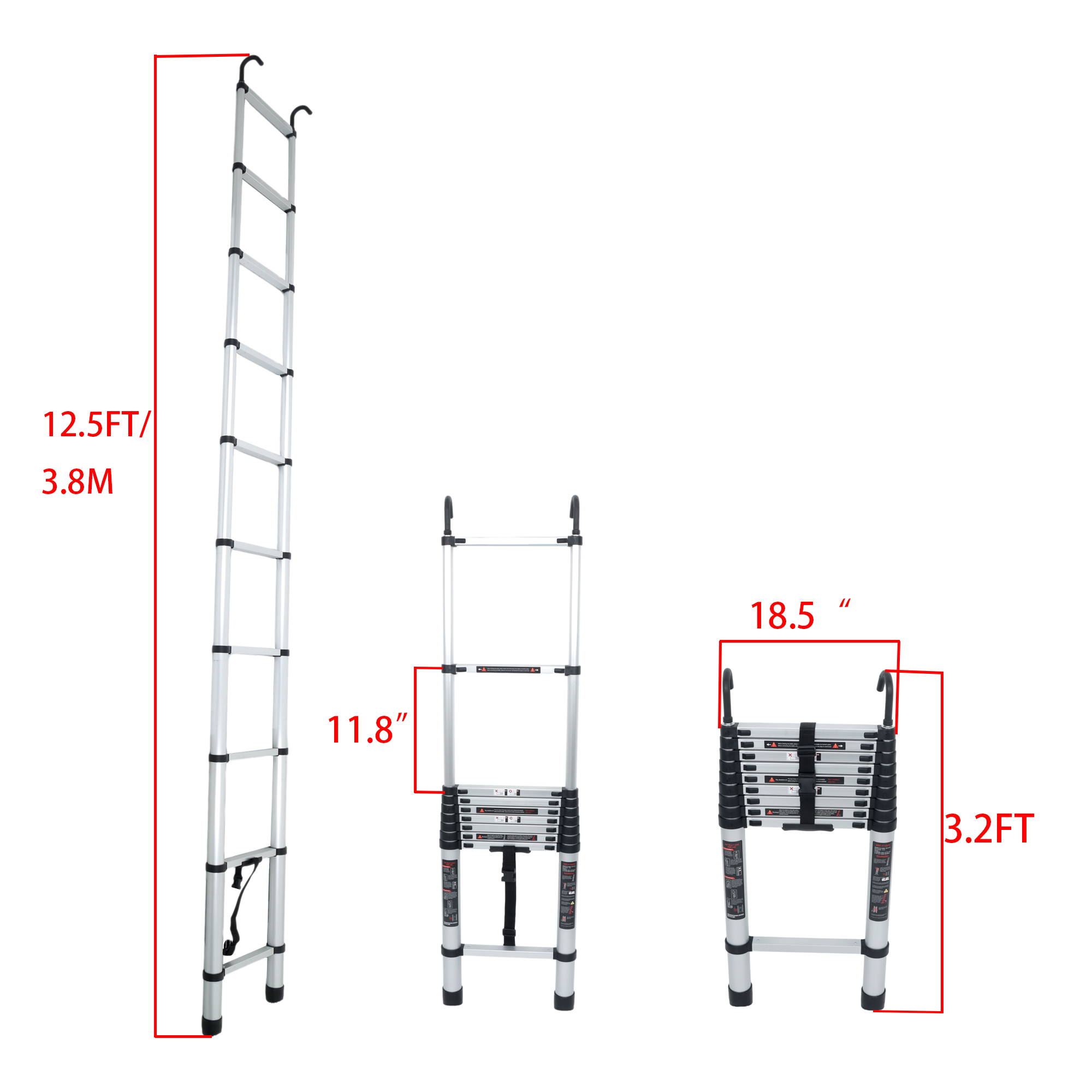 Gümüş 12.5 FT Teleskopik Merdi - Fire Escape Ladder incelemesi ve fiyatı